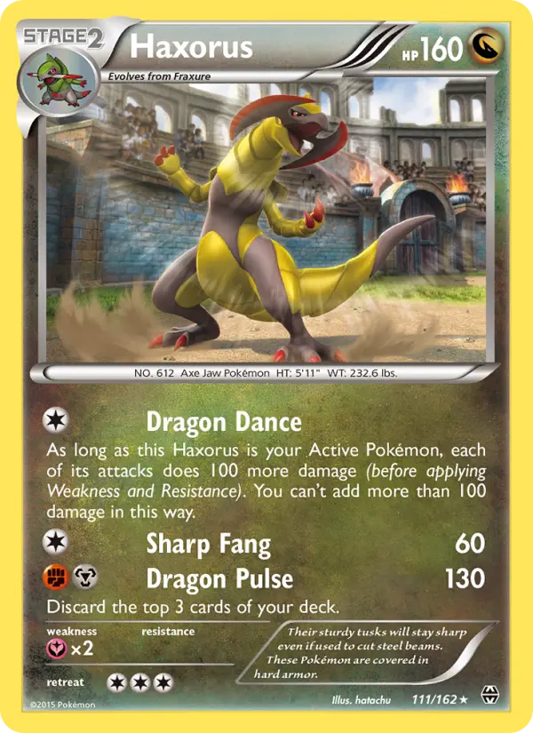 Haxorus Rare Pokemon card #111 from BREAKthrough