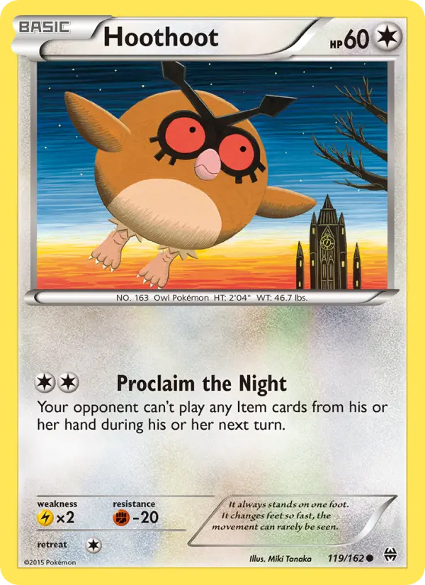 Hoothoot Common Pokemon card #119 from BREAKthrough