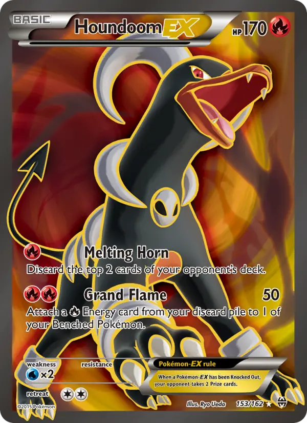 Houndoom EX Ultra Rare Pokemon card #153 from BREAKthrough