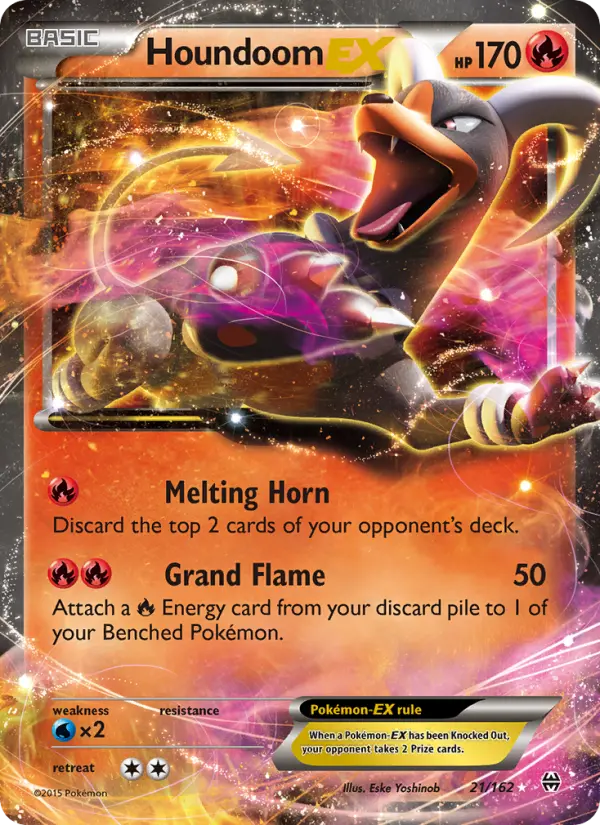Houndoom EX Ultra Rare Pokemon card #21 from BREAKthrough