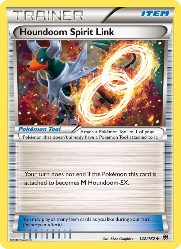 Houndoom Spirit Link Uncommon Pokemon card #142 from BREAKthrough