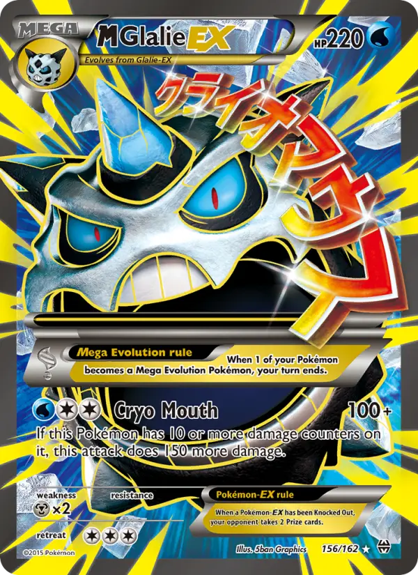 M Glalie EX Ultra Rare Pokemon card #156 from BREAKthrough