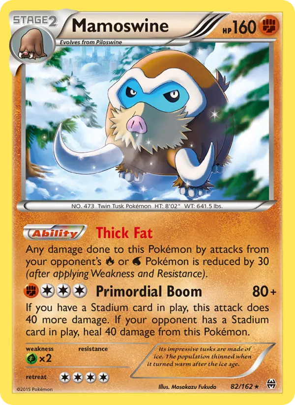 Mamoswine Rare Pokemon card #82 from BREAKthrough