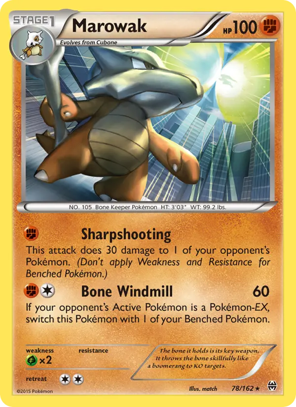 Marowak Rare Pokemon card #78 from BREAKthrough