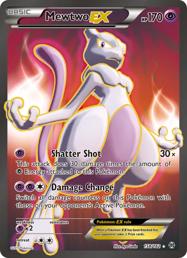 Mewtwo EX Ultra Rare Pokemon card #158 from BREAKthrough