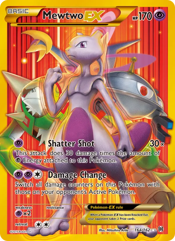 Mewtwo EX Secret Rare Pokemon card #164 from BREAKthrough