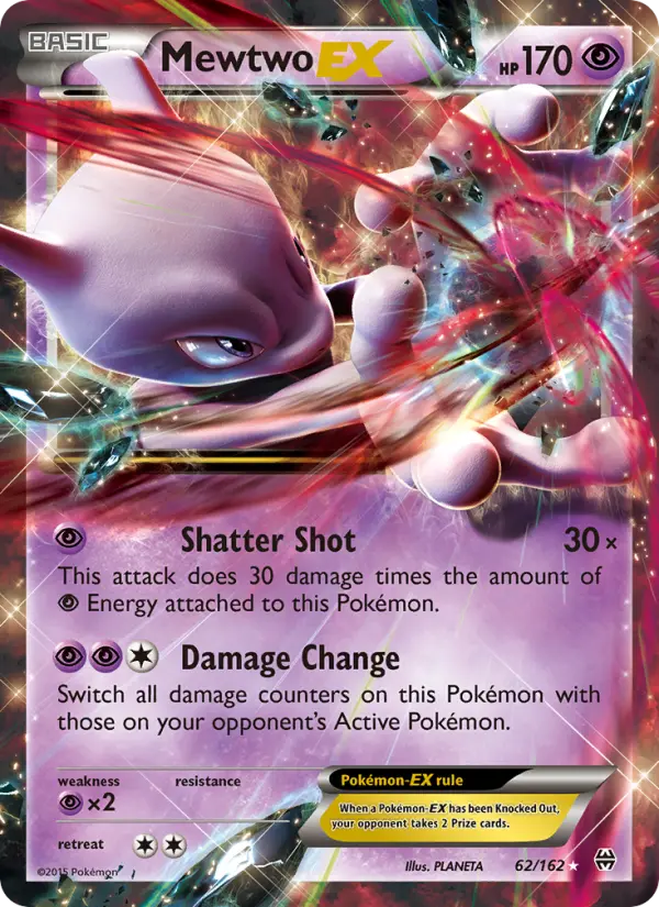 Mewtwo EX Ultra Rare Pokemon card #62 from BREAKthrough