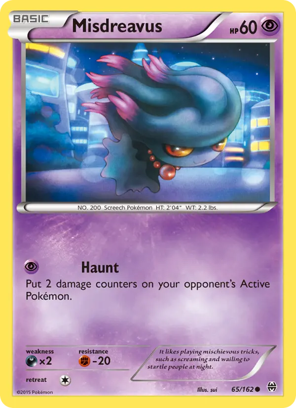 Misdreavus Common Pokemon card #65 from BREAKthrough