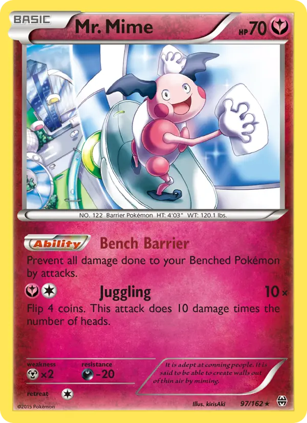 Mr. Mime Rare Pokemon card #97 from BREAKthrough