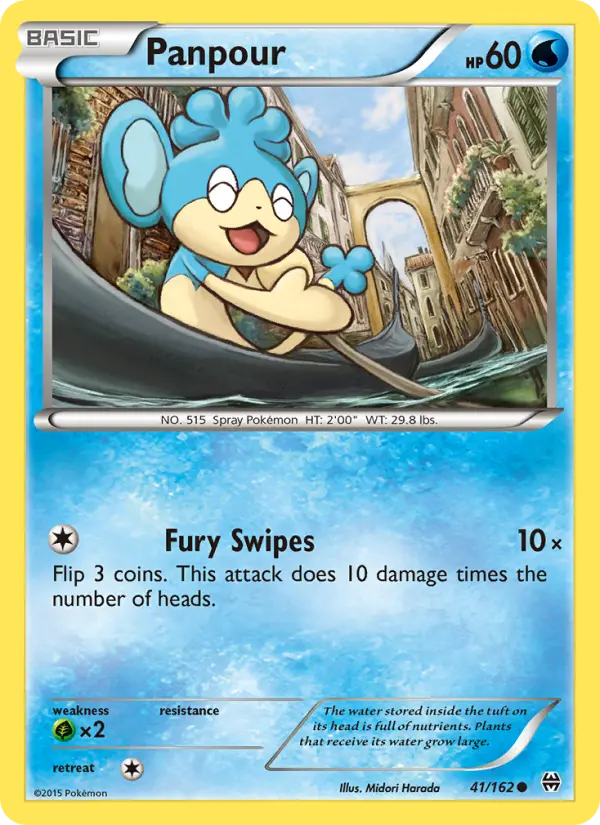 Panpour Common Pokemon card #41 from BREAKthrough