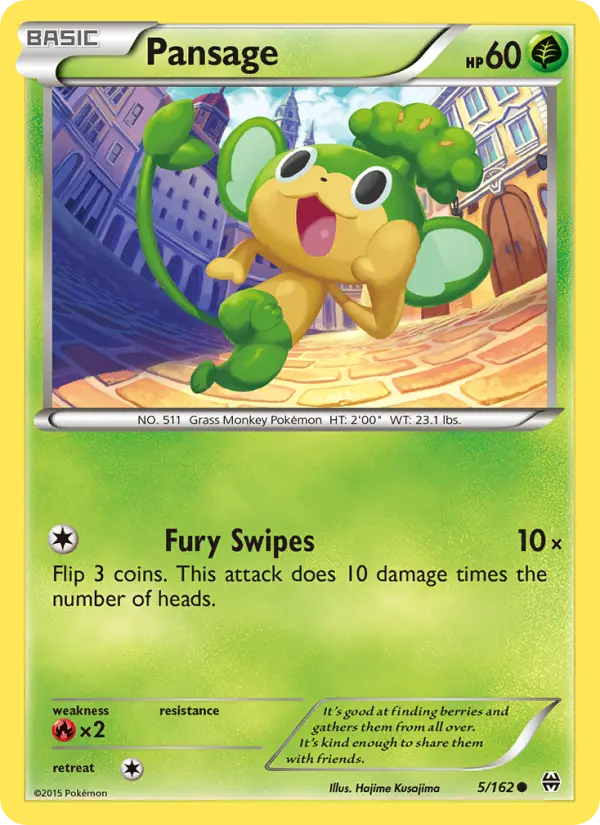 Pansage Common Pokemon card #5 from BREAKthrough