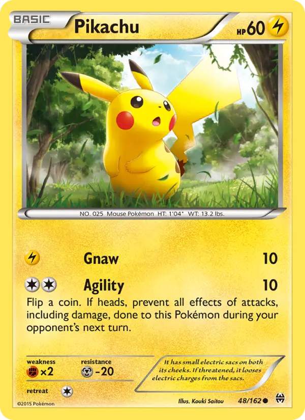 Pikachu Common Pokemon card #48 from BREAKthrough