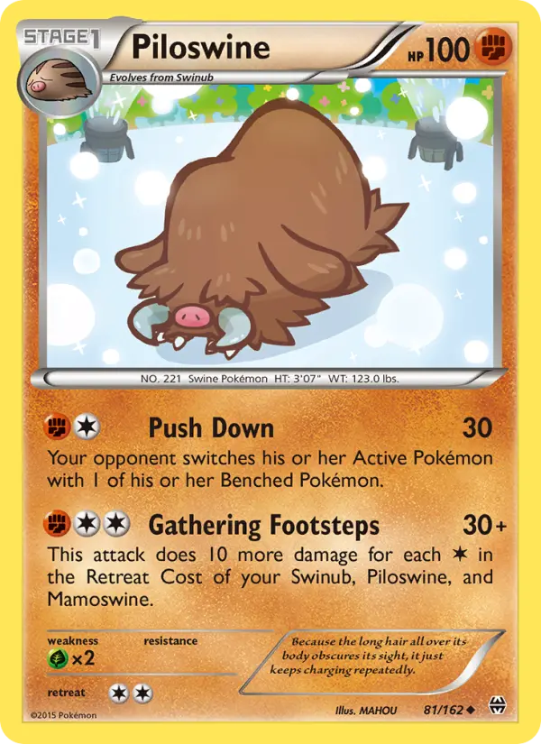 Piloswine Uncommon Pokemon card #81 from BREAKthrough