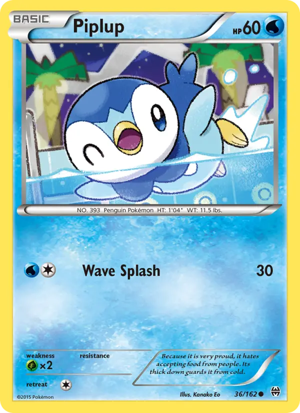 Piplup Common Pokemon card #36 from BREAKthrough