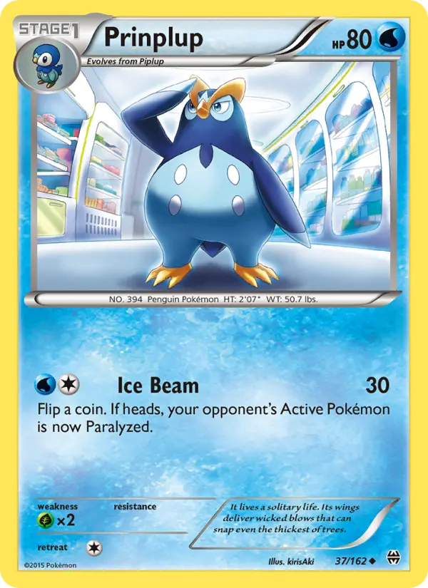 Prinplup Uncommon Pokemon card #37 from BREAKthrough
