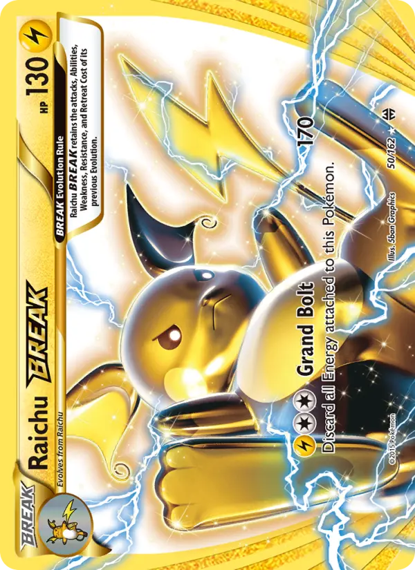 Raichu BREAK Ultra Rare Pokemon card #50 from BREAKthrough