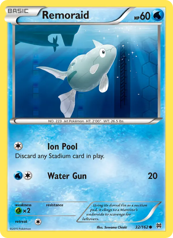 Remoraid Common Pokemon card #32 from BREAKthrough