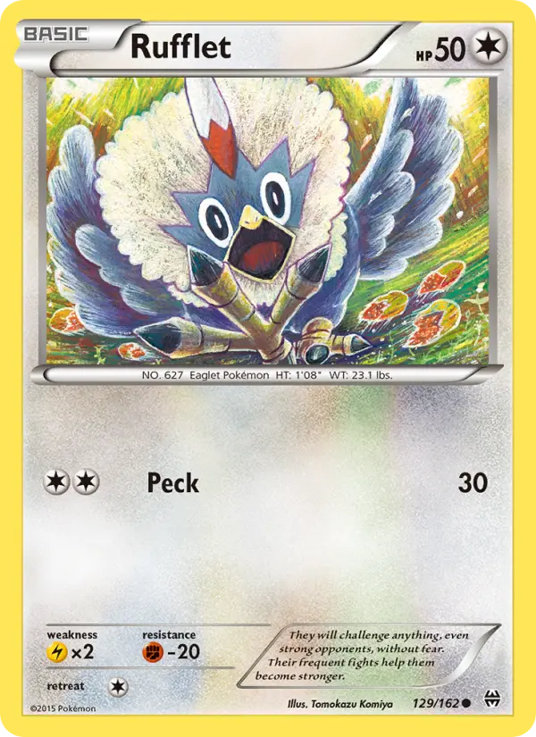 Rufflet Common Pokemon card #129 from BREAKthrough