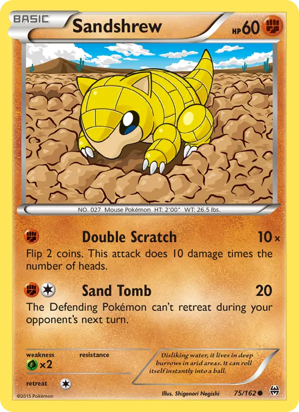 Sandshrew Common Pokemon card #75 from BREAKthrough