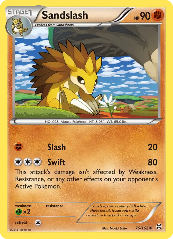 Sandslash Uncommon Pokemon card #76 from BREAKthrough