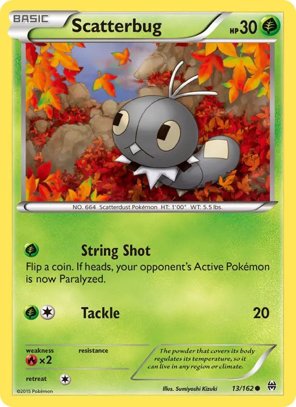 Scatterbug Common Pokemon card #13 from BREAKthrough