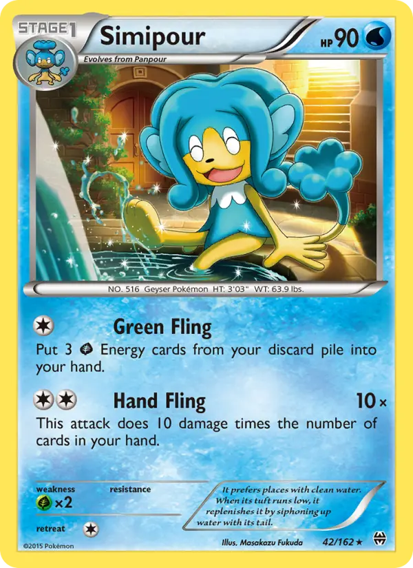 Simipour Rare Pokemon card #42 from BREAKthrough
