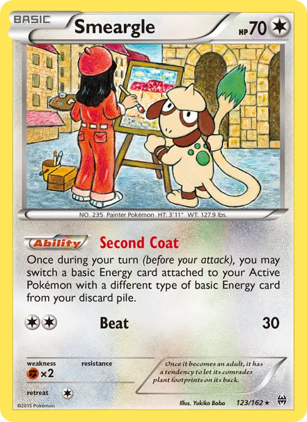 Smeargle Rare Pokemon card #123 from BREAKthrough