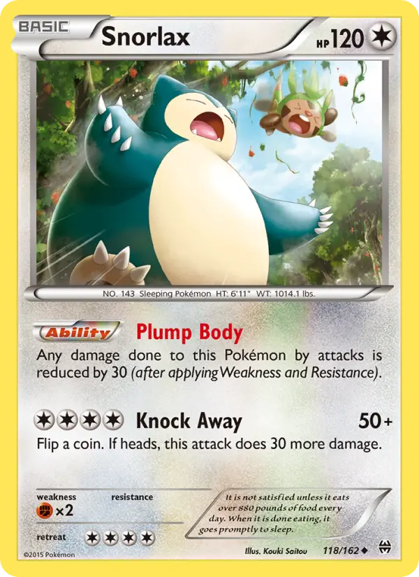 Snorlax Uncommon Pokemon card #118 from BREAKthrough