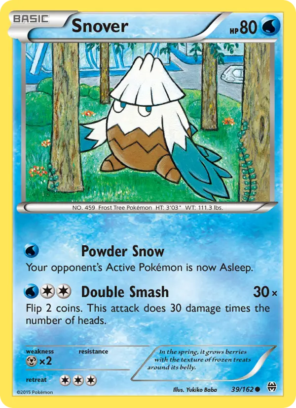 Snover Common Pokemon card #39 from BREAKthrough