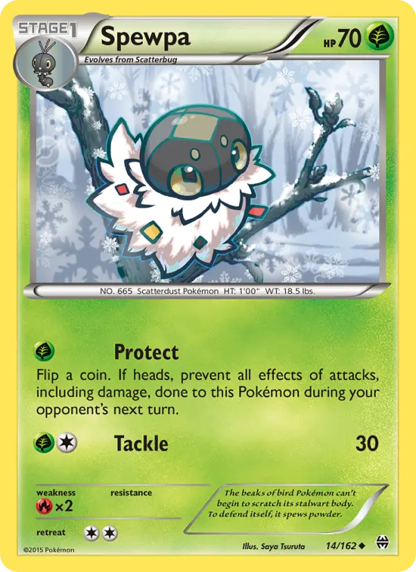 Spewpa Uncommon Pokemon card #14 from BREAKthrough