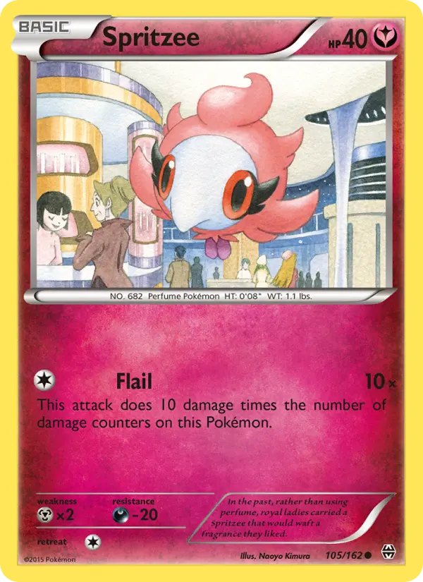 Spritzee Common Pokemon card #105 from BREAKthrough