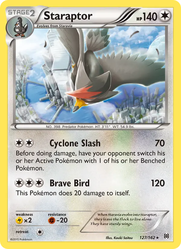 Staraptor Rare Pokemon card #127 from BREAKthrough