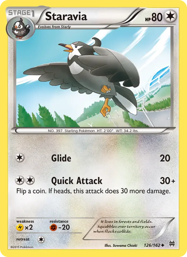 Staravia Uncommon Pokemon card #126 from BREAKthrough