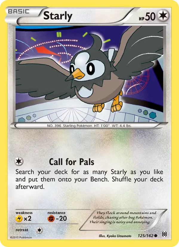 Starly Common Pokemon card #125 from BREAKthrough