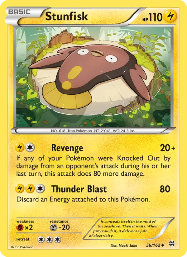 Stunfisk Uncommon Pokemon card #56 from BREAKthrough