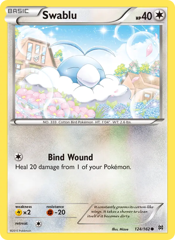 Swablu Common Pokemon card #124 from BREAKthrough