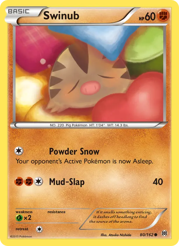 Swinub Common Pokemon card #80 from BREAKthrough
