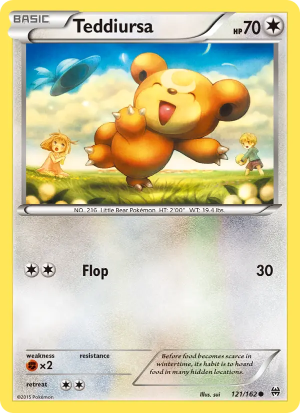 Teddiursa Common Pokemon card #121 from BREAKthrough