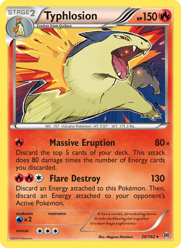 Typhlosion Rare Pokemon card #20 from BREAKthrough