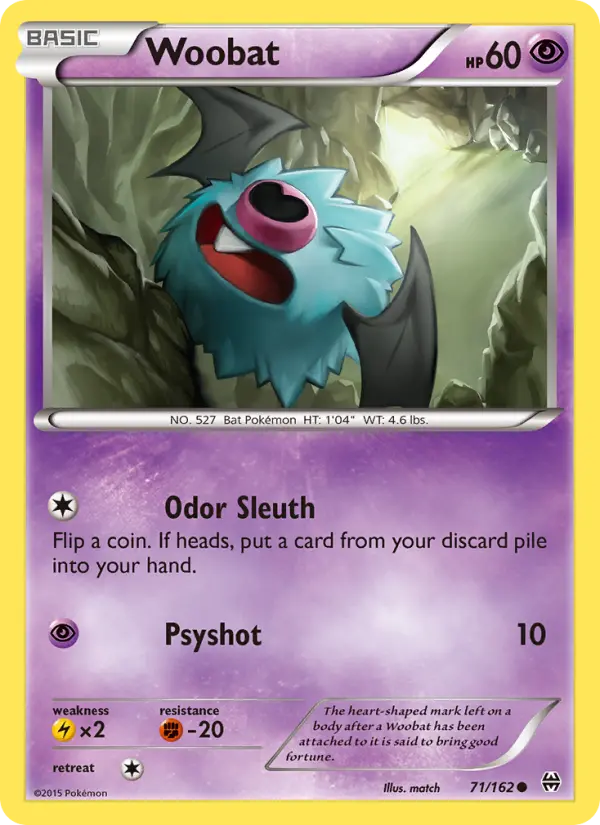 Woobat Common Pokemon card #71 from BREAKthrough