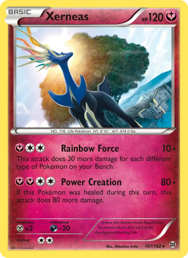 Xerneas Rare Pokemon card #107 from BREAKthrough