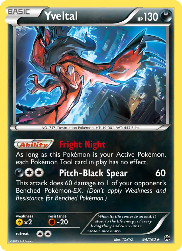Yveltal Rare Pokemon card #94 from BREAKthrough