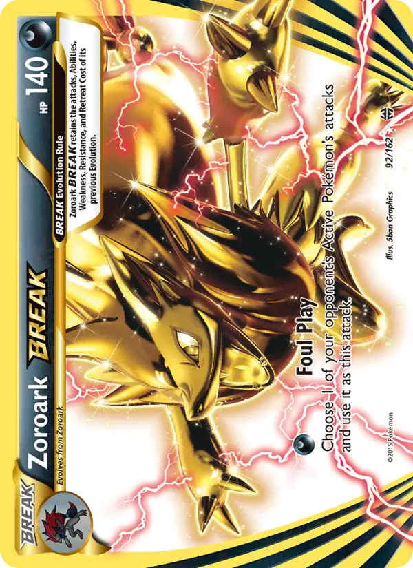 Zoroark BREAK Ultra Rare Pokemon card #92 from BREAKthrough