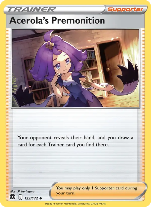 Acerola's Premonition Uncommon Pokemon card #129 from Brilliant Stars