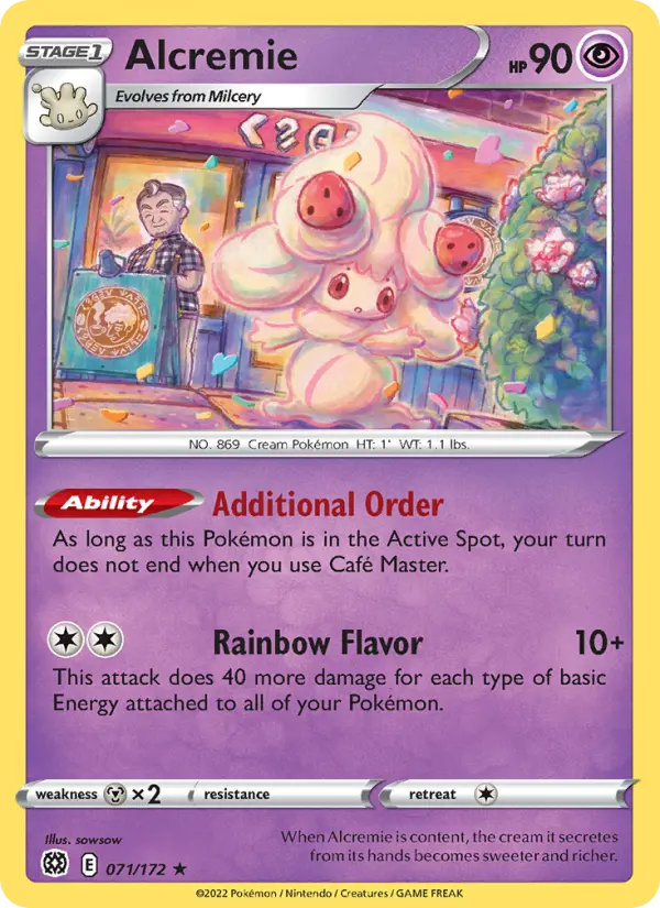 Alcremie Rare Pokemon card #071 from Brilliant Stars