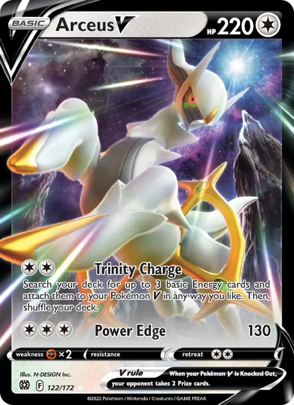Arceus V Holo Rare V Pokemon card #122 from Brilliant Stars