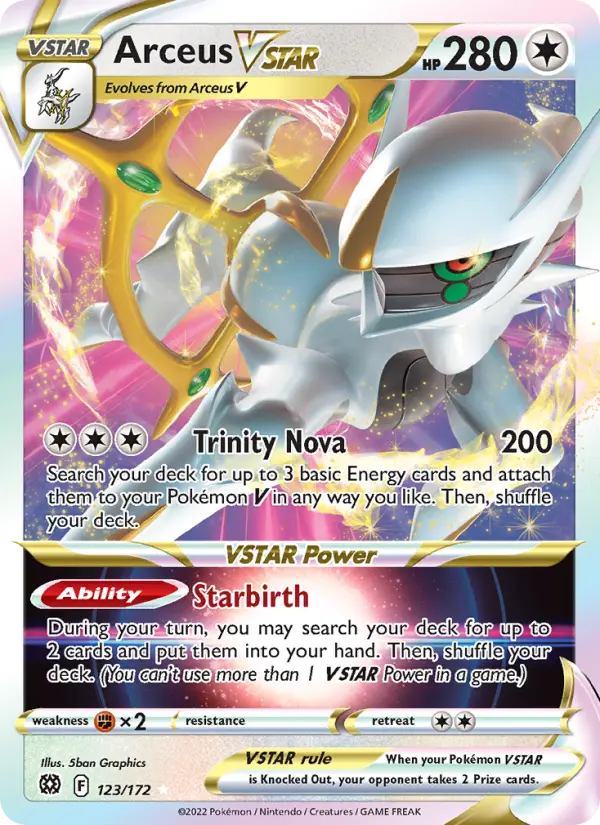 Arceus VSTAR Holo Rare VSTAR Pokemon card #123 from Brilliant Stars