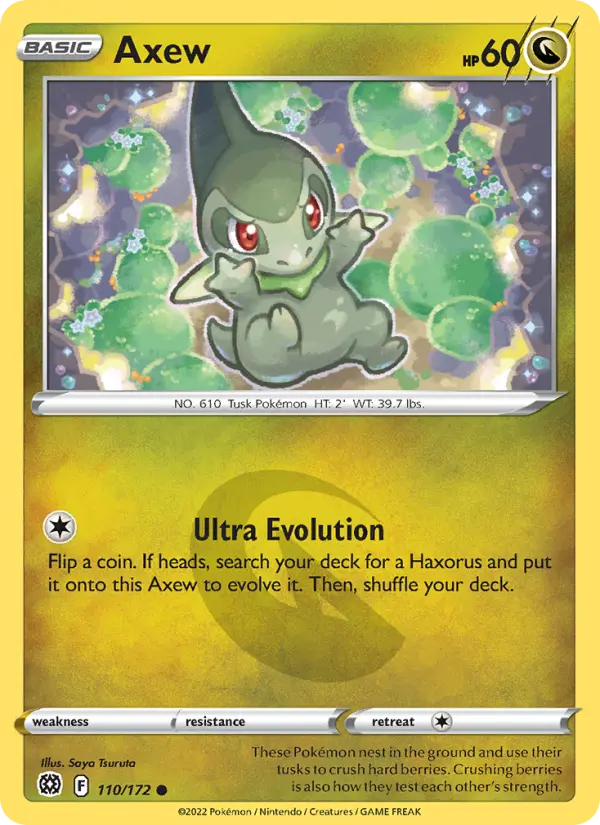 Axew Common Pokemon card #110 from Brilliant Stars