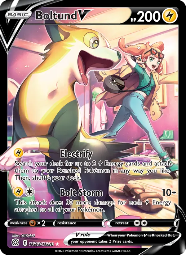 Boltund V Ultra Rare Pokemon card #TG13 from Brilliant Stars