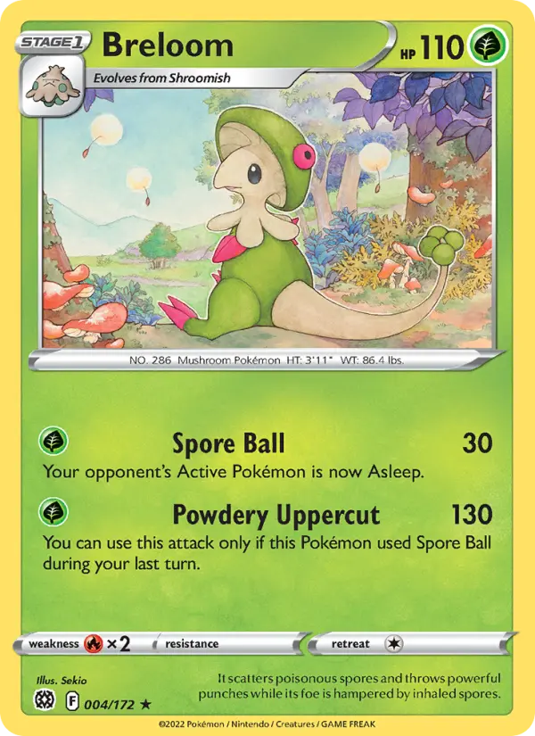 Breloom Rare Pokemon card #004 from Brilliant Stars